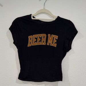 Women's Black Graphic Tee - Beer Me